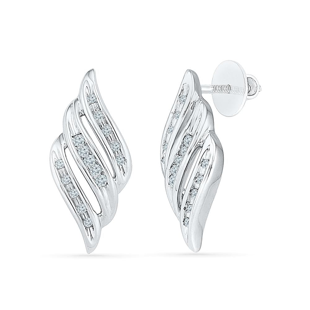 14K White Gold Diamond Halo Stud Earrings 001-150-00438 | Hudson Valley  Goldsmith | New Paltz, NY